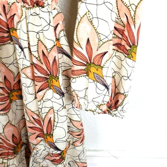 Women's Collective Concepts Birds of Paradise Short Tiered Ruffled Smocked Dress - Picture 8 of 13